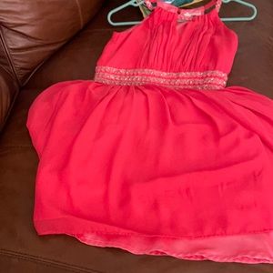 Part of the 5 for $25. Coral pink mini dress.